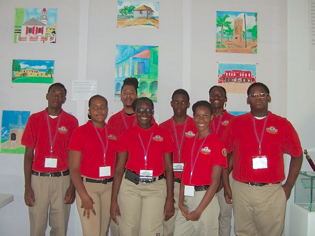 Students from St. Croix Educational Complex offered tours of the 'Package St. Croix' exhibit Saturday at the National Park Service's Steeple Building.
