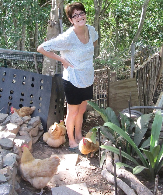 Kate Norfleet and her chickens.