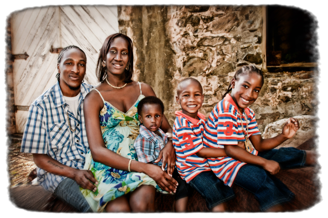 Bennerson's family portrait captures Dennis Knight, left, Afiya Lewis, and their children Dequan, D’Chaun and Dennis Jr.