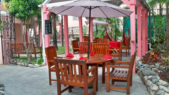 The Pink Spot has plenty of space inside and outdoors on the patio.