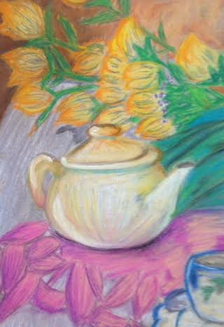 'Roses are Yellow,' a pastel by SVAC student D'Andre Barry.