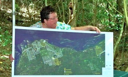 Marilyn Chakroff shows where the land acquisitions are located.