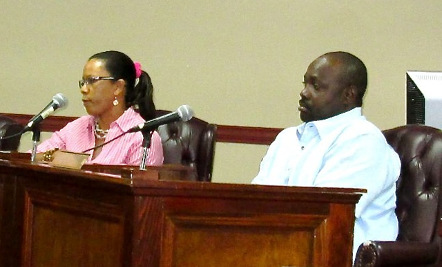 Peter and Marie McFarlane testify to the V.I. Legislature Friday on St. Croix about their request to rezone a two-acre parcel so a relative can own a home on it.