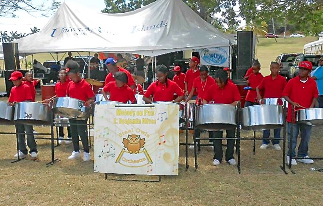 The E. Benjamin Oliver Steel Pan Band performs Sunday.
