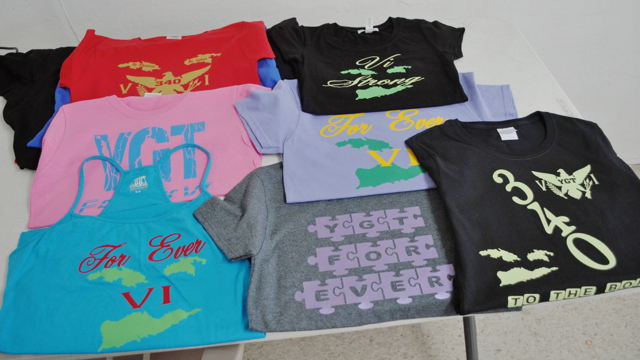 These T-shirts were made by students in the center's entrepreneurship course.