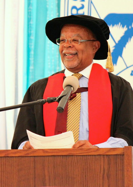 Harvard professor and keynote speaker Henry Louis Gates, Jr., tells the 2014 UVI graduates about the importance of looking back at their past to steer toward the future.