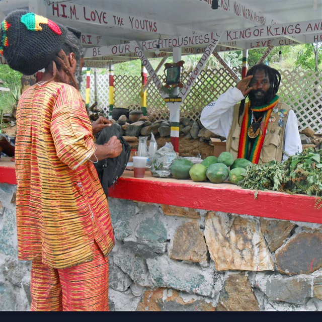 Vendor Fire Key serves customer in the produce market.