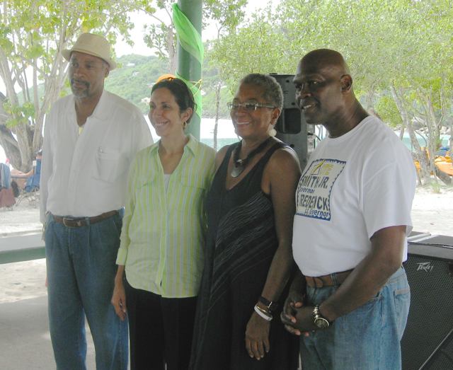 From left, candidates Moleto Smith, Soraya Daise Coffelt, Donna Christensen and Calford Martin at nursing celebration at Magen's Bay.