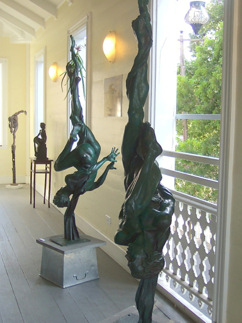 Ward Elicker's bronze sculptures are on display in his Frederiksted gallery.