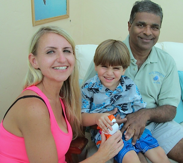 Harith Wickrema, right, with his life partner, Agatha Wysoczanski, and Neil Wysoczanski, 3.