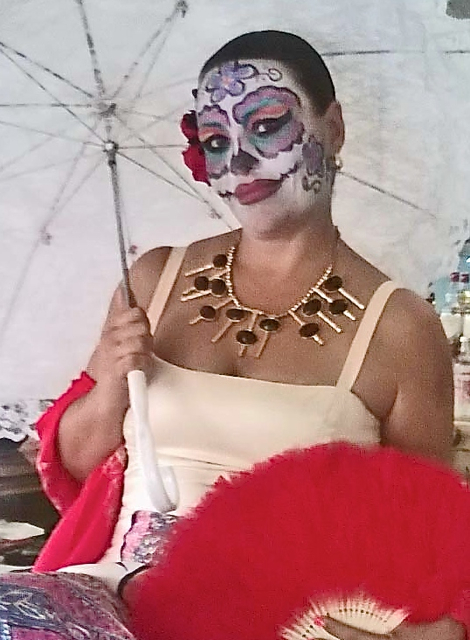 Erika Romo as Catrina, the iconic figure of Mexico's Day of the Dead celebration.