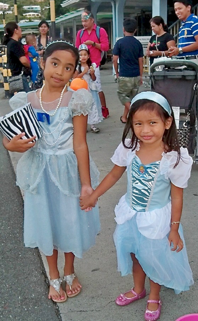 Little princesses Arielle Orendain and Mica Astropabio enjoy Galloween.