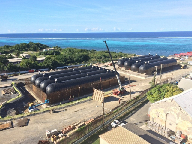  Eight propane tanks in place at the Estate Richmond Power Plant on St. Croix in this August 2014 file photo.