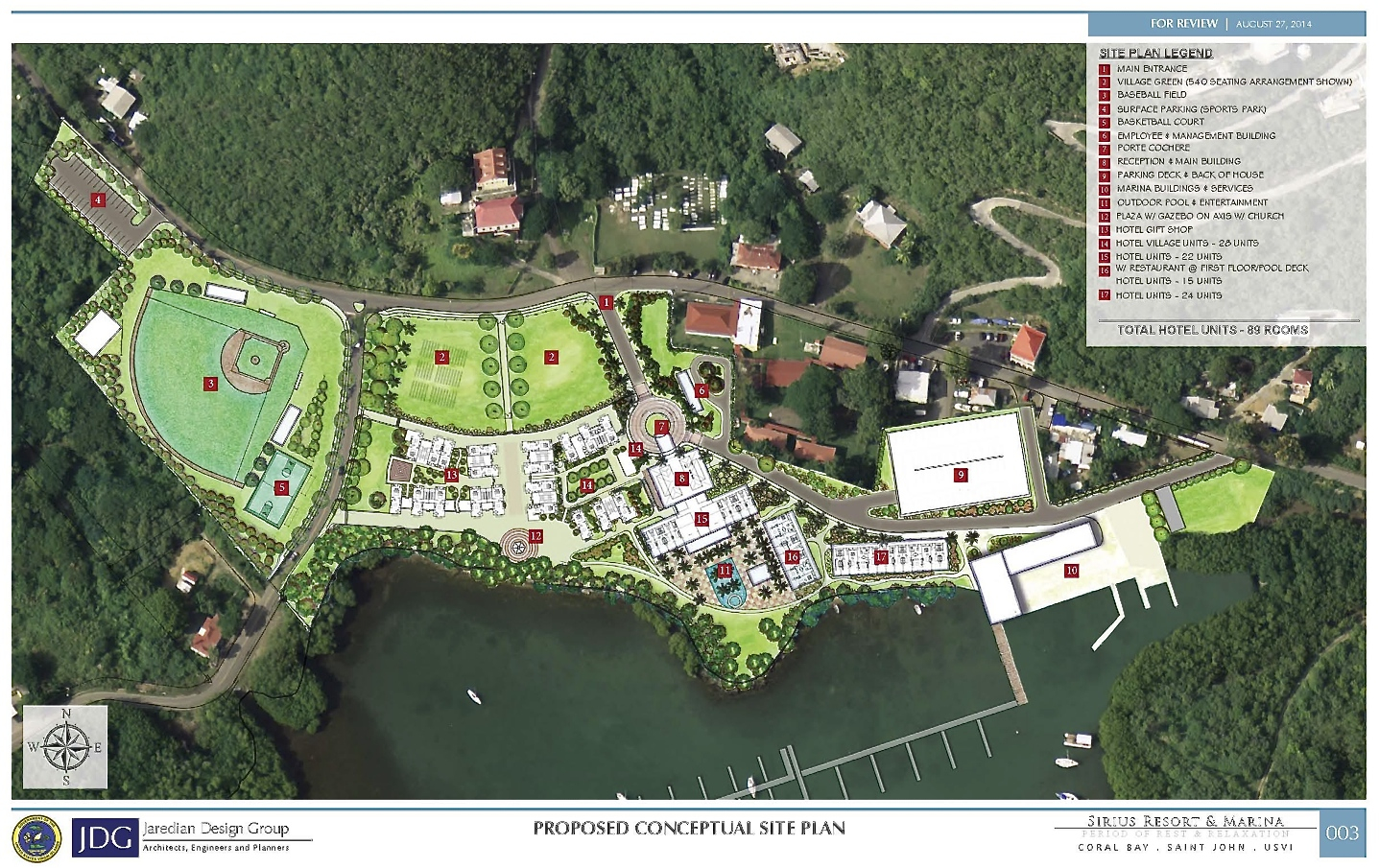 The proposed site plan for the development. For larger view, click on the image.