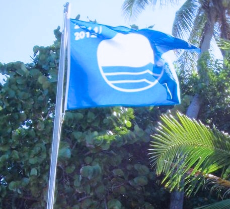 A Blue Flag flies over one of five V.I. beaches and two marinas that have earned the honor.