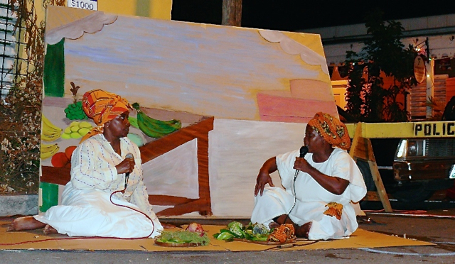 Asheba and Wala play their roles in the Richard Schrader play '1878: Queen Mary and Dem' in the 2009 Fireburn presentation of the play. The two appeared in the roles again this year.