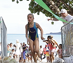 Out of the water and on to the bicycling section.