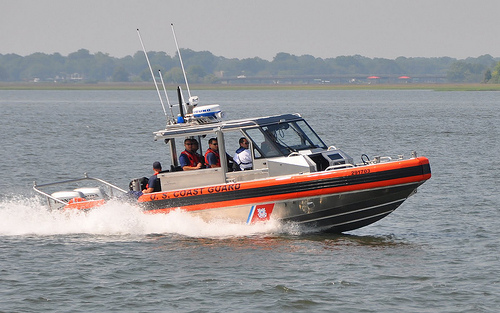 The new Response Boat - Small have fore and aft gun mounts and can reach speeds of more than 45 knots. (Photo courtesy USCG)