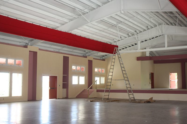 This new gymnasium at Addelita Cancryn Junior High School is almost ready for use. (Photo provided by V.I. Department of Education.)