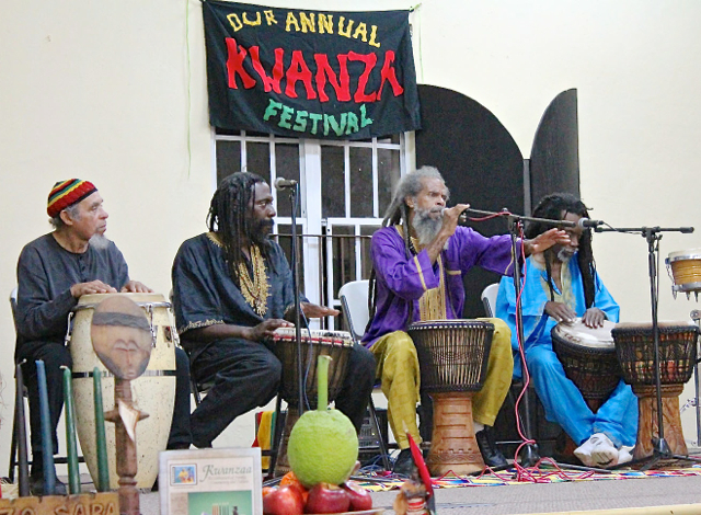 Echo People perform at the Kwanzaa celebration.
