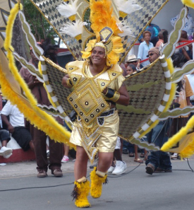 A dancer in the 2009 Christmas Carnival parade.
