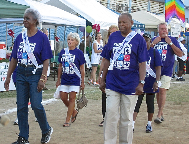 Cancer survivors take to Winston Wells Ballfield.