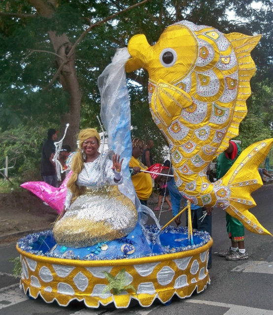 Dr. Cora Christian parades in an elaborate sealife costume. (Carol Buchanan photo)