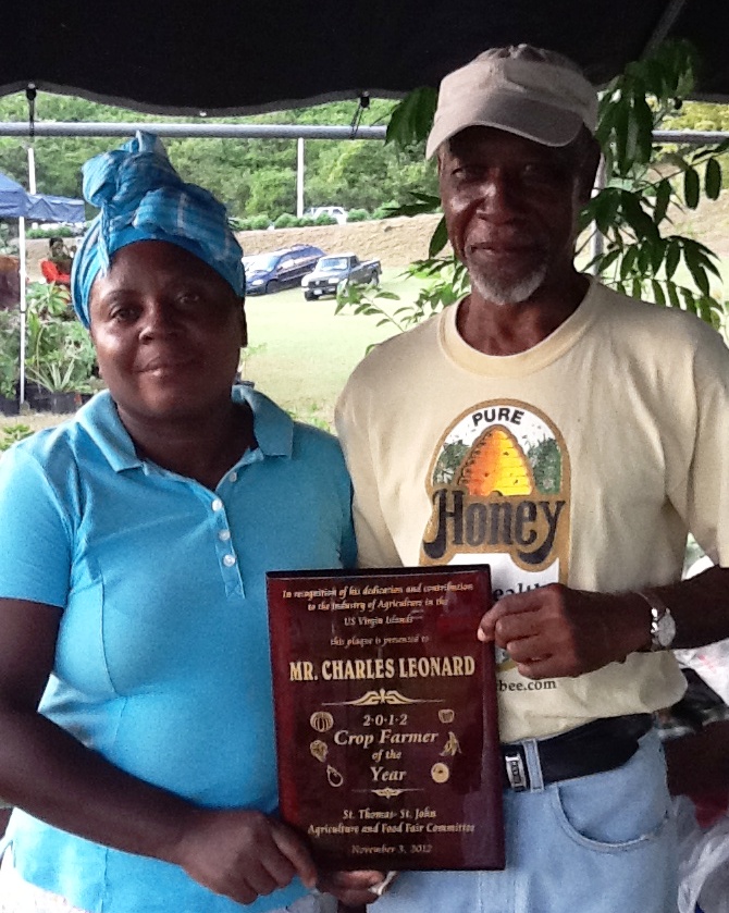 2012 Farmer of the Year Charles Leonard, right, and his helpmate, Jeanne Delsoin.