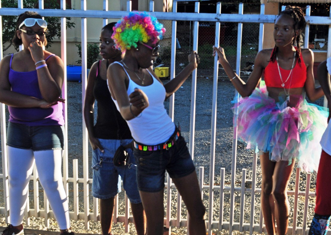 Dancing to the music at J'ouvert.