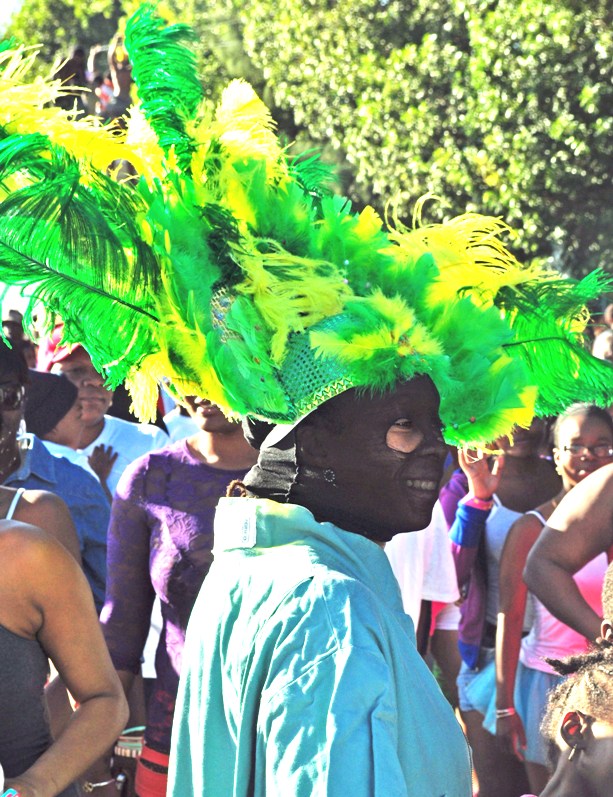 Traditional hats were plentiful at J'ouvert.