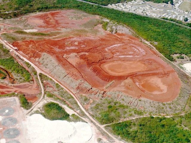  The mound of red bauxite on St. Croix as it appeared in January 2011.