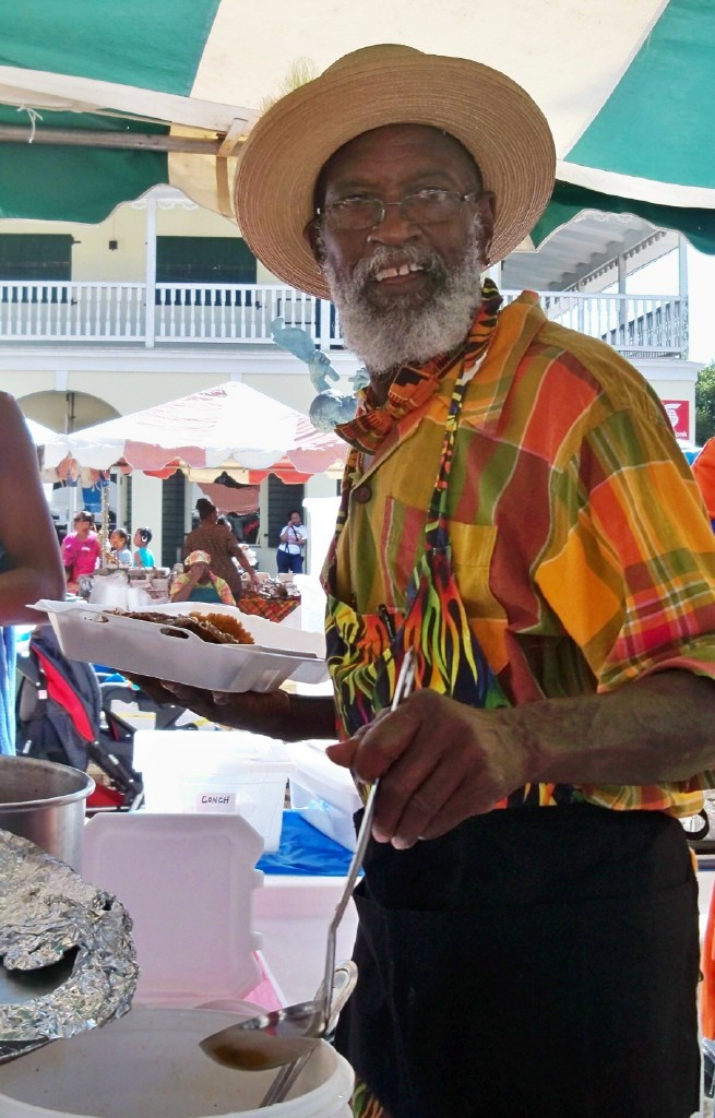 Akio Rawlins selling soup at the food fair.