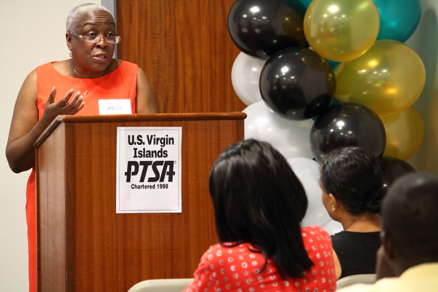 National PTSA representative Esther Parker addresses Saturday's conference.