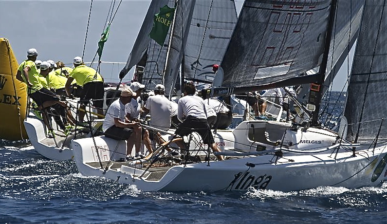 Inga, from Sweden, and Delta, from the U.S., stage a tight duel on the regatta's last day. (Rolex/Ingrid Abery photo)