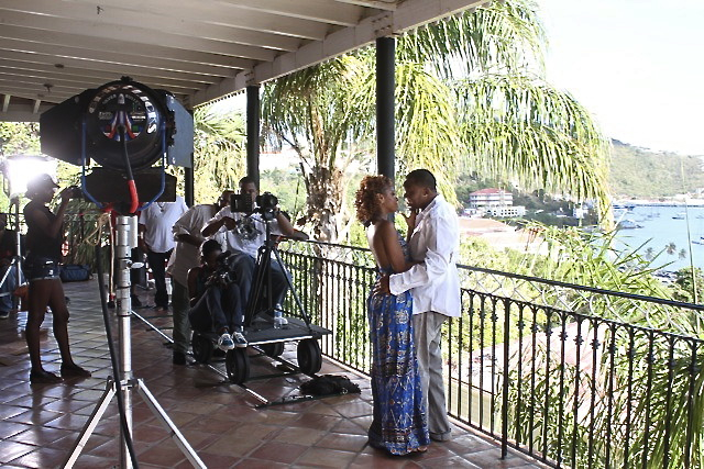 La Borde shoots a music video on St. Thomas. (Cutting Edge Entertainment photo)