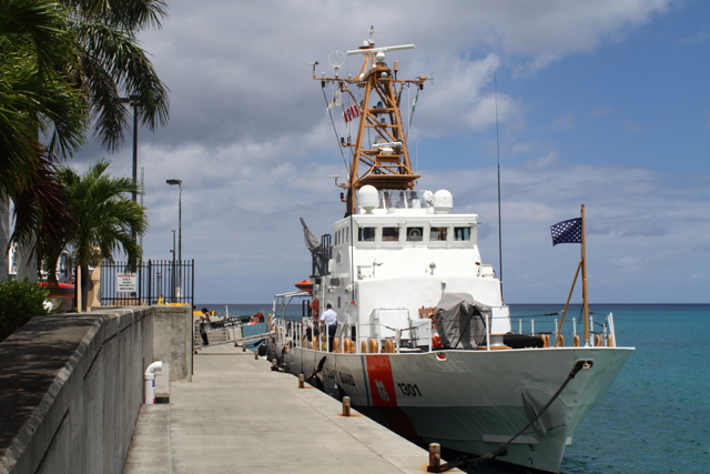 The Coast Guard cutter Farallon docked at the Ann E. Abramson Pier and offered tours at the expo.