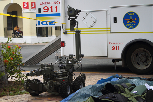 The VIPD showed off its bomb disposing robot.