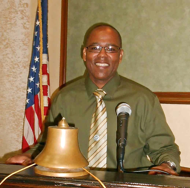 Basil Richards speaks about conditions at the Golden Grove Adult Correctional Facility during Tuesday's Rotary Club of St. Thomas Sunrise meeting.