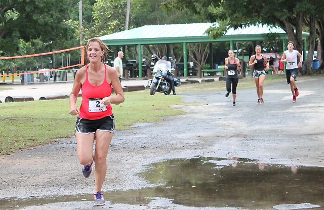 Race organizer Allison Slimming had enough energy after preparations to run the race.