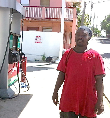 Ahsham Nibbs at the pumps at the Pollyberg Puma gas station.