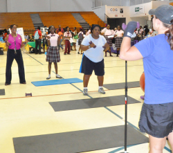 Visitors at last year's UVI Fall Fest become part of a fitness demonstration. (Photo courtesy UVI)