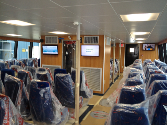 The interior of one of the V.I.'s new ferries.