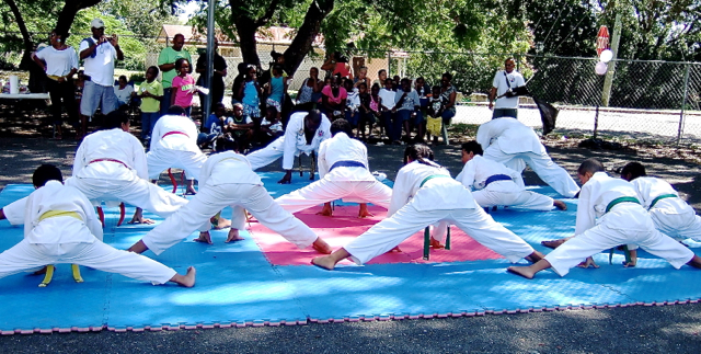 Boys and Girls Club tae kwon do students give a demonstration at the club's Day for Kids.