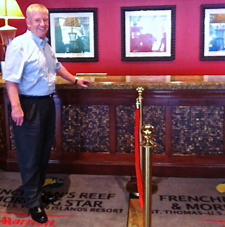 Jean-Paul Nel at the registration desk of Marriott's Frenchman's Reef and Morningstar Beach Resort Hotel.