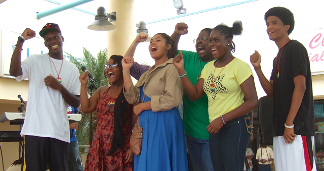 Members of SWAG Cafe perform a skit at the fifth annual Peace and a Picnic.