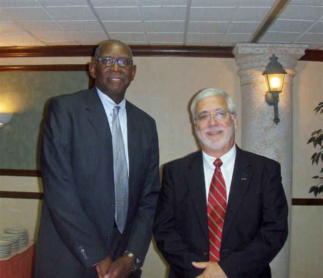 UVI President David Hall (left) and new dean of the business school Charles Williams.