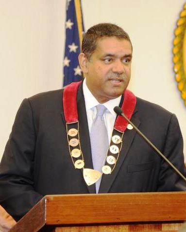 Gov. John deJongh Jr. delivers his seventh State of the Territory Address Monday evening (photo courtesy of Government House).