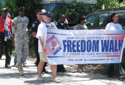 The walk drew participants from the National Guard, fire services and elsewhere.