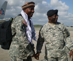 Maj. Donald Woodley (left) and Assistant Adjutant General Elton Lewis.
