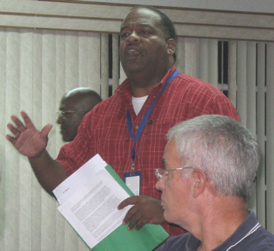 Clarence Payne tells planning consultants that residents are at their wits end.